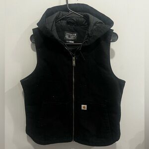 Black Original Carhart Vest with Hood